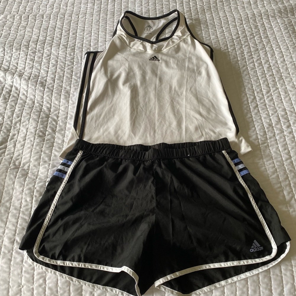 Adidas workout shirt and shorts used but great condition Sz large